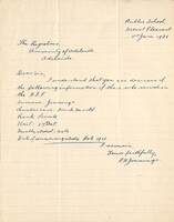 Letter from FH Jennings to the Adelaide University Registrar [ jpg ]