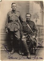 Kenneth Saxby (standing) and Horace Knight postcard [ jpg ]