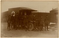 Postcard of George Saxby in a group [ jpg ]