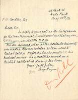 Letter from HL Rayner to the Adelaide University Registrar [ jpg ]