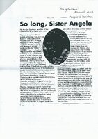 Obituary for Dr F.P.M. Solling's daughter, Sister Angela, Anglican, March 2002 [ JPG ]