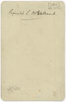 Reverse of portrait of Dr Reginald Eustace McClelland [ jpg ]