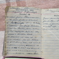 Thomas Mathers' diary entry for 18 September 1917. Courtesy: Mathers family [ JPG ]