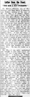 Letter from the front "The bob-a-day Tourists" by W.M.A. Fletcher, The Dubbo Liberal, 22 June 1915 [ JPG ]