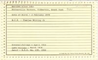 Alton John Whiting Student Card [ jpg ]