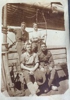 FS Harradine (top left) on boat on Anzac or Suez Canal [ png ]