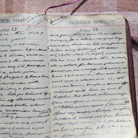 Thomas Mathers' diary entry for 13 October 1916. Courtesy: Mathers family [ JPG ]
