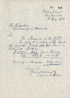 Letter from LH Moar to the Adelaide University Registrar [ jpg ]