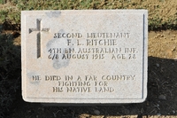 Memorial for Frank Lane RITCHIE, Lone Pine Cemetery, Turkey [ jpg ]