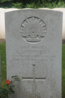 Headstone of Thomas Newbon BENNETT, Toronto Avenue Cemetery, Belgium [ jpg ]