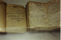Photograph of Frank's 1916 & 1917 diaries [ png ]